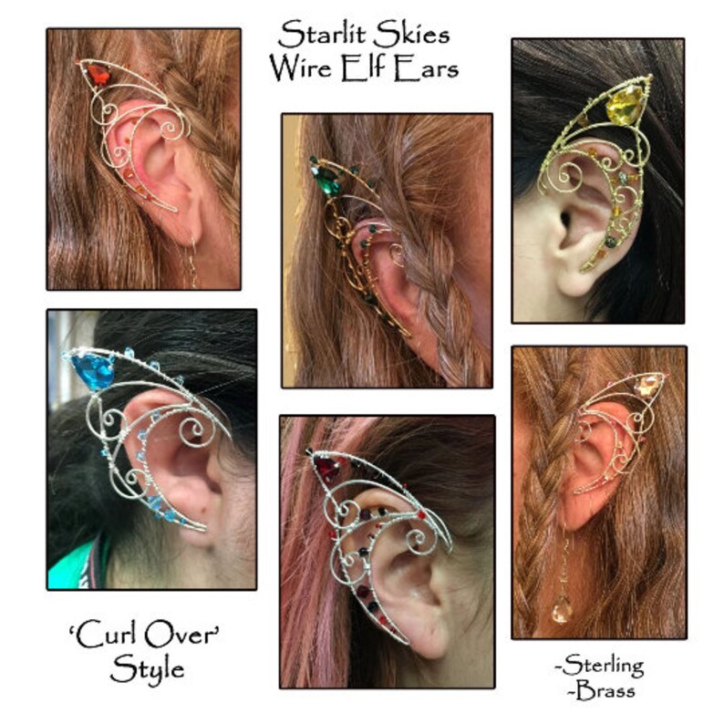 Wire Fairy Elf Ears in Brass with Swarovski Crystals Etsy