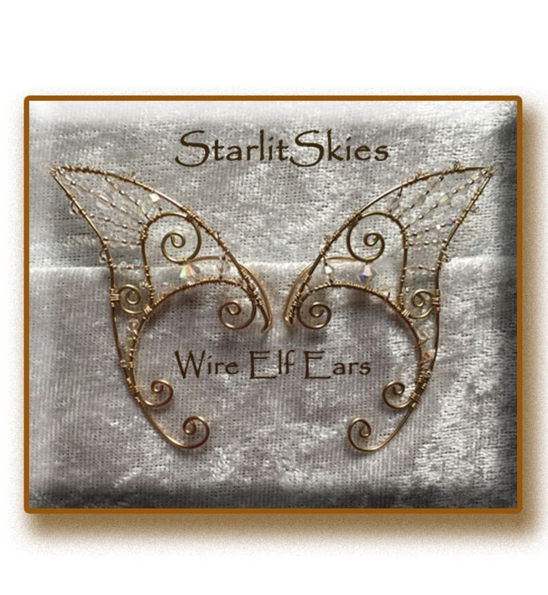 Wire Elf Ears Crafted in Brass Wire and Clear Swarovski Etsy