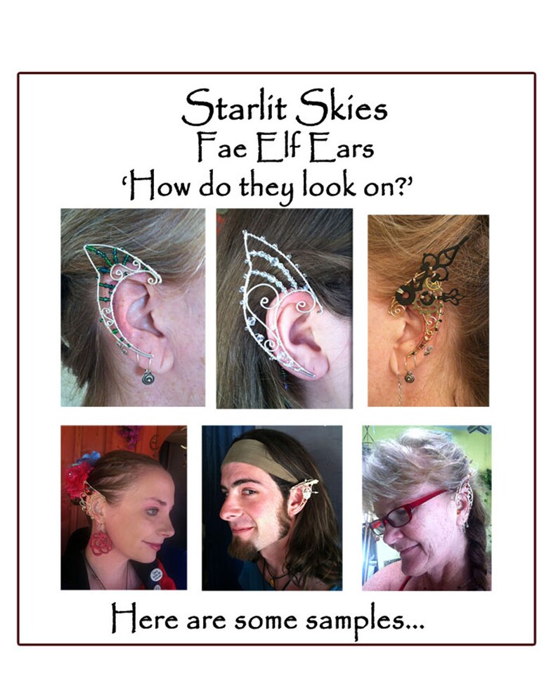 Wire Elf Ears in .925 Sterling Silver Wire and Clear Swarovski Etsy