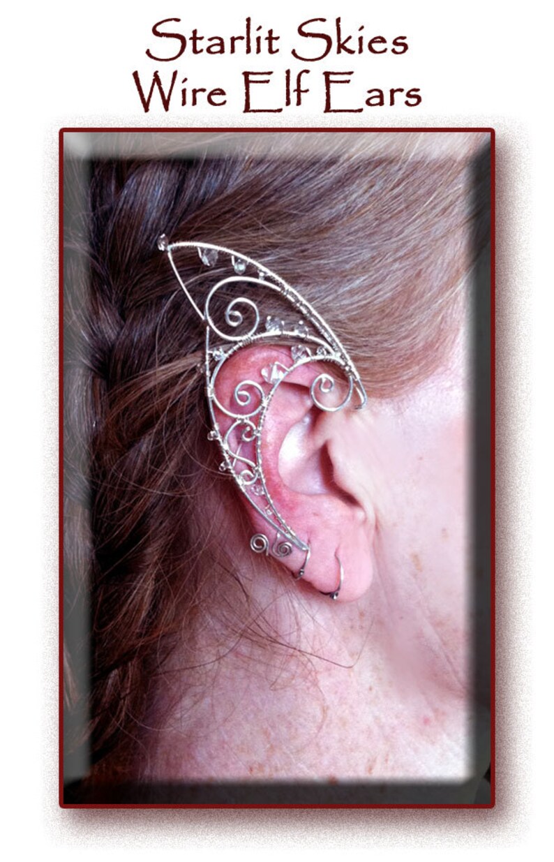 Wire Elf Ears Woven Wire in Sterling Silver With Swarovski Etsy