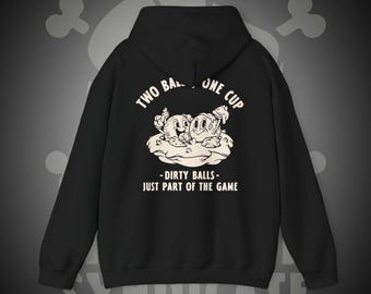Sudadera con capucha "Two Balls One Cup" / Sudadera con capucha gráfica retro de golf divertida / Golf con pelotas sucias / Solo parte del juego