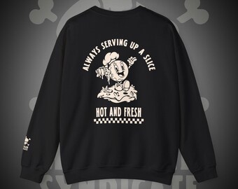 Always Serving Up a Slice Pizza Golf Shirt | Funny Pizza Golf Ball Design Crewneck Sweatshirt