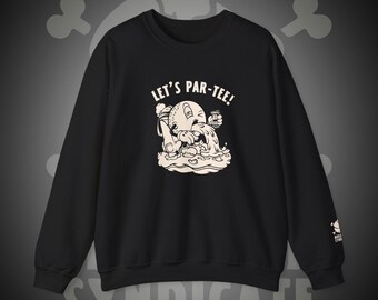 Let's Par-Tee! Graphic Sweatshirt | Funny Puking Drunk Golf Ball | Drunk Golfer