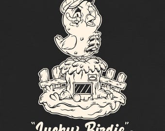 Lucky Birdie Golf Shirt | Funny Birdie Golf Pun Tee | Vintage Retro Cartoon Golf Shirt | Funny Golfer Gift | Weekend Golf Trip Tee