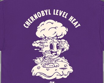 Chernobyl Level Heat On Every Swing Golf Shirt | Funny Golf Meltdown Tee for Men | Retro Cartoon Golfer Gift | Weekend Golf Trip Shirt