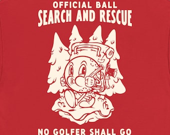 Official Ball Search and Rescue Golf Shirt | Funny Lost Golf Ball Tee for Men | Retro Cartoon Golfer Gift | Weekend Golf Trip Shirt