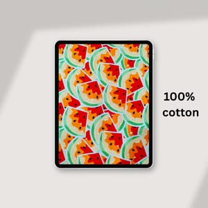 Watermelon Print Cotton Fabric – 0.5 Meter | Colorful Fruit Fabric for Sewing, Quilting & DIY Crafts