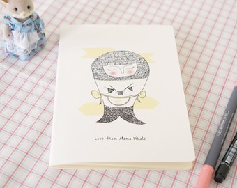 Sketch Book - Stitched -A5 size - Mama Whale