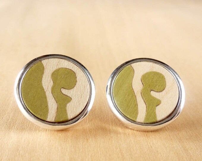 Wooden Stud Earrings Handmade Wooden Jewelry Fun Earrings Etsy