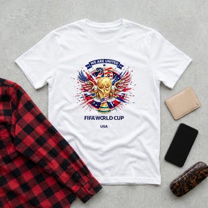 FIFA World Cup USA Graphic T-Shirt, Patriotic Eagle Emblem Streetwear Top