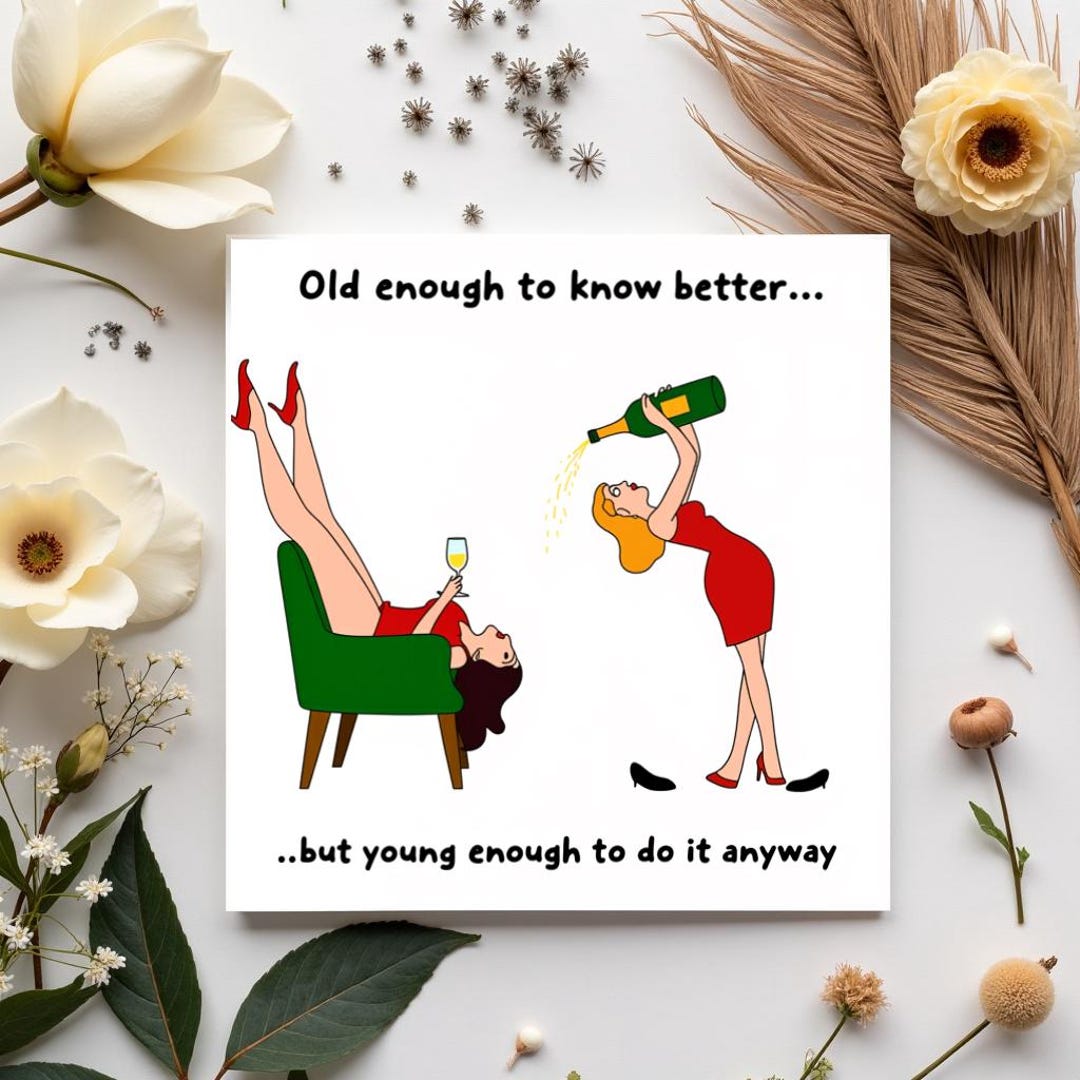 Funny Birthday Card Friendship Female Girl Friend Mum Humorous Party ...