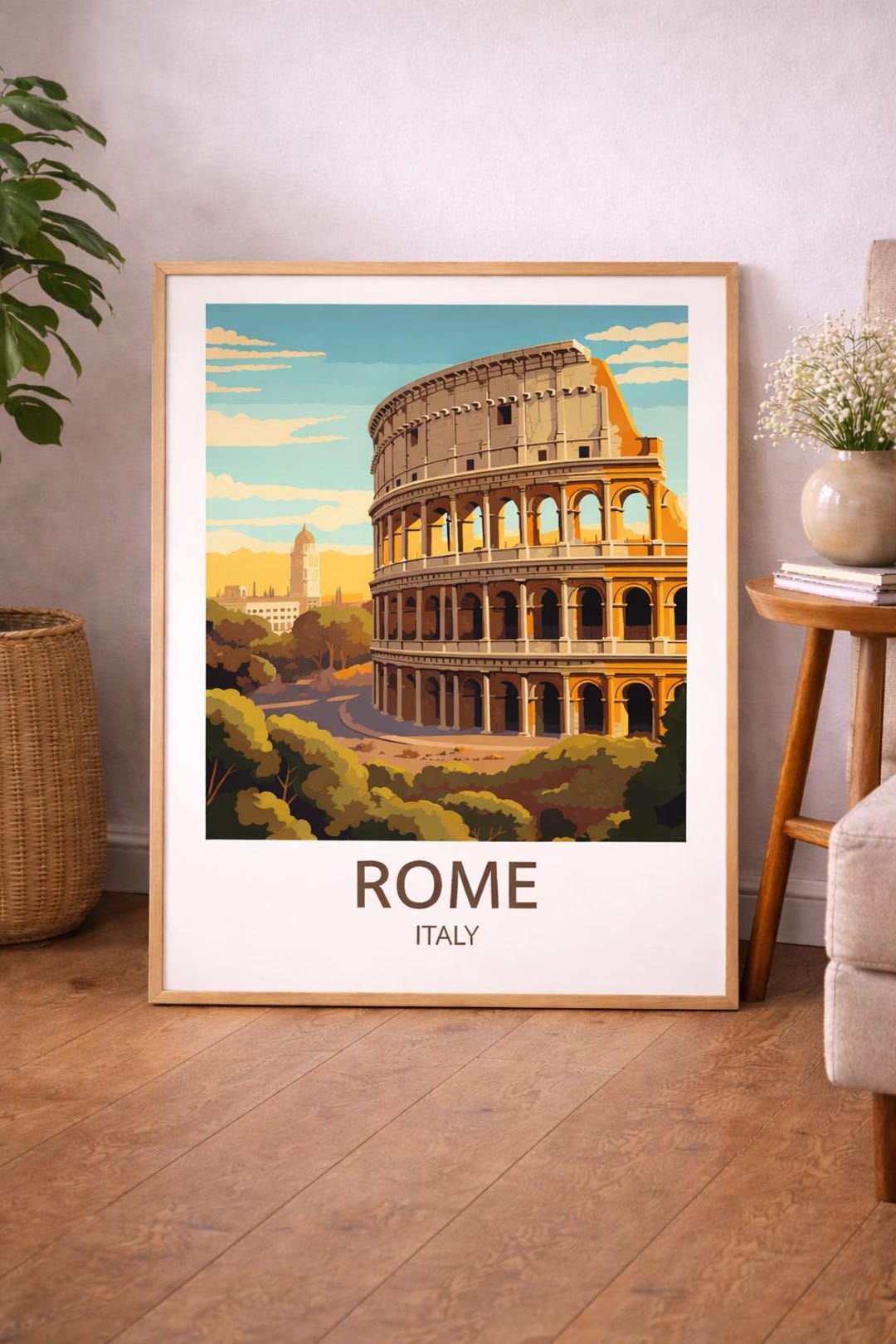Rome Colosseum Wall Art Print | Vintage Rome Poster Italy | Travel ...
