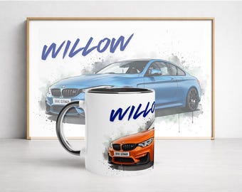 BMW F82 M4 Coffee Mug | Personalized Color Accent, Car Enthusiast Gift