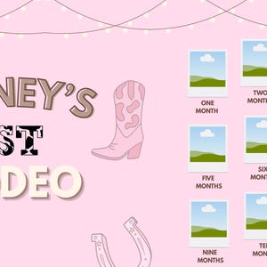 FIRST RODEO custom birthday banner for cowgirls TEMPLATE - editable on canvas free verison