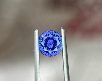 Faceted Tanzanite Gemstone | 0.80 Carat, 5.80mm, Blue-Violet Loose Stone