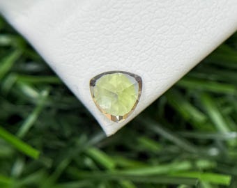 Heated Yellow Tanzanite Gemstone: 0.50 Carat Trillion Cut Loose Stone