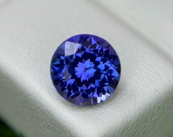 0.95 Carat Round Tanzanite Gemstone | Vivid Blue-Violet Loose Stone
