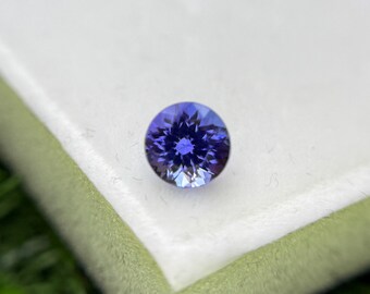 Natural Tanzanite Gemstone | 0.75 Carat Vivid Blue-Violet, Round Cut