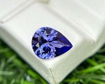 Faceted 1.45 Carat Tanzanite Gemstone | Pear Cut, Vivid Blue-Violet