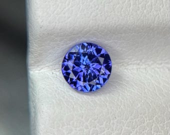 Natural Unheated Tanzanite, 0.50 ct, Round Vivid Blue-Violet Gemstone