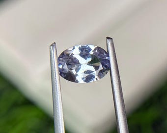 Unheated Ice Blue Tanzanite Gemstone – 0.80 Carat Oval Cut