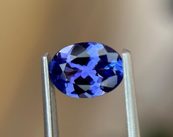 Faceted Oval Tanzanite Gemstone | 1.15 Carat, Blue-Violet AAA