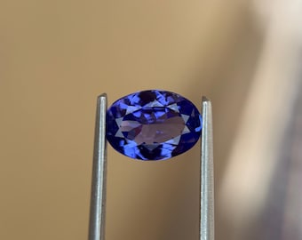 1.40 Ct Oval Tanzanite Gemstone | Vivid Blue Faceted Stone