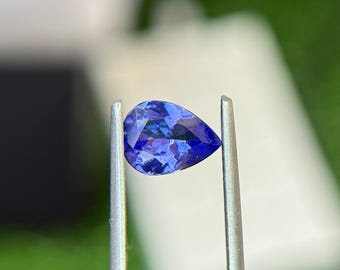 Eye clean Pear Cut Tanzanite Gemstone, 0.90ct Blue Violet Loose Stone
