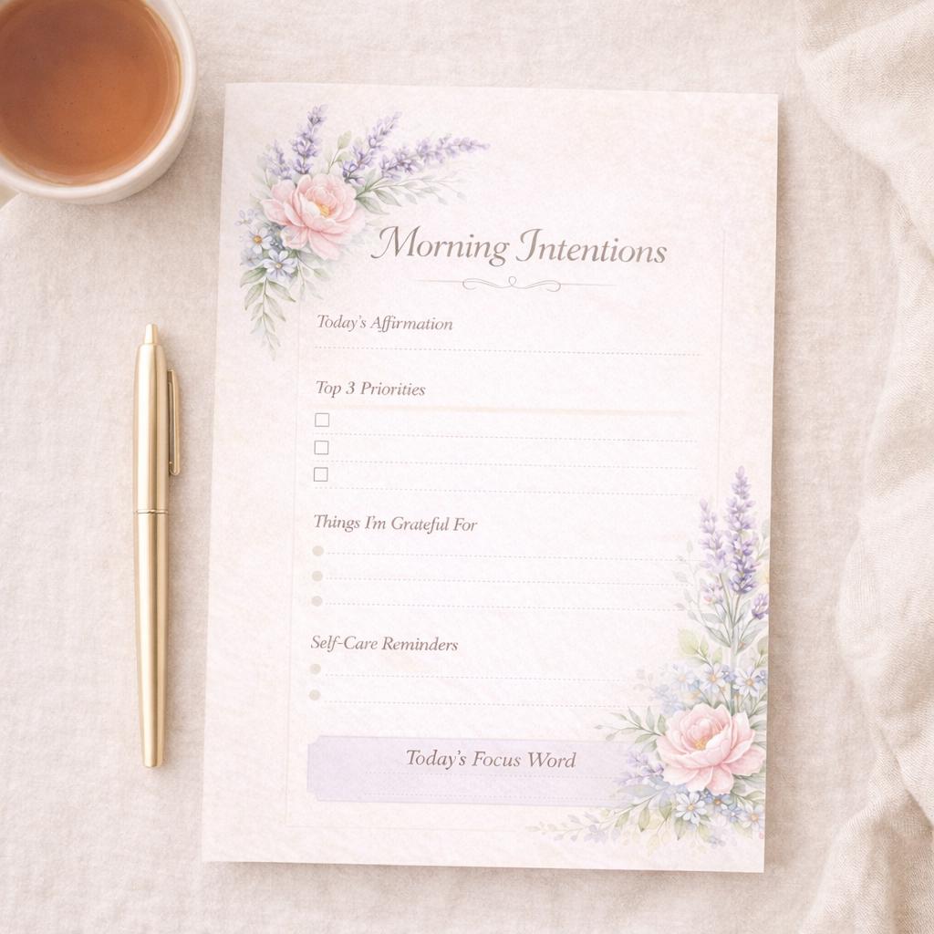 Daily Intentions Worksheet.pdf Morning Intentions Printable Worksheet | Daily Focus Planner | Self ...