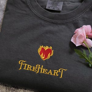 Embroidered Fireheart Shirt, To Whatever End, Throne Of Glass, Bookish, Velaris, Comfort Colors Aelin Galathynius