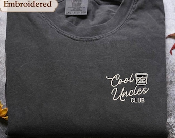 Cool Uncles Club Shirt: Trendy Embroidered Uncle Sweatshirt, Gift For Birthday Baby Reveal Announcement