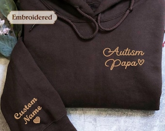 Personalized Autism Mom Dad, ASD parent Embroidered Sweatshirt, Autistic Gift, Proud autism parents