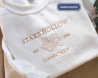Embroidered Stars Hollow Sweatshirt Fall Sweatshirt Stars Hollow Crewneck Gifts for Her Gifts for Friends Gifts for Best Friend Cozy Sweater