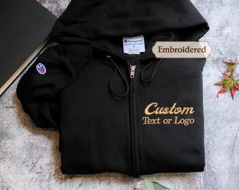 Premium Custom Jacket, Custom Logo Embroidered Monogram Hoodie Jacket, Personalized Zipper Hoodie, Customized Zip Up Hoodie
