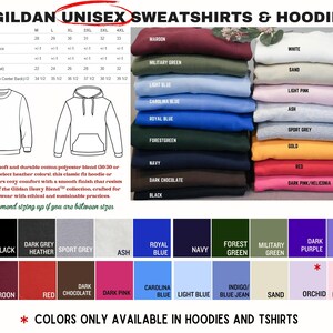 The image is a collage of various sweatshirts and hoodies in different colors, including military green, white, red, black, navy, and more.