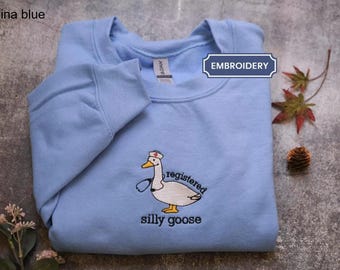 Embroidered Nurse Silly Goose Sweatshirt | Nurse Gift | Trendy Sweatshirt | Gift For Her | Silly Goose University | Funny Embroidered Shirt