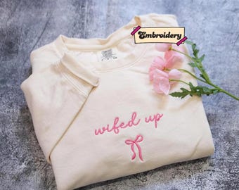 Comfort Colors® Wifed Up Embroidered shirt, Newlywed, Married, Wedding gift for wife, Bridal party,