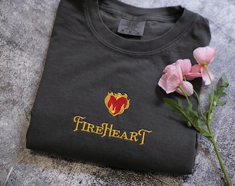 Embroidered Fireheart Shirt, To Whatever End, Throne Of Glass, Bookish, Velaris, Comfort Colors Aelin Galathynius
