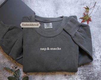 Comfort Colors® Nap & Snacks Shirt, Lazy Day Shirt, Sleeping Shirt, Snack Lover Shirt, Pro Napper, Funny Food Lover Sarcastic Food Gift