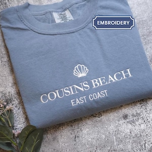 Trendy Coastal Beach shirt embroidered, Cousins Turned Pretty Summer Vibes, Beach Shirt, Vintage Beach Shirt, East Coast Beach, Summer Trip