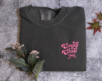 Embroidered Smut Slut T-Shirt, Funny book girl Crewneck, Spicy Dark Romance, Book Lover, Booktok, Book Trope, Gag Gift, Book Club