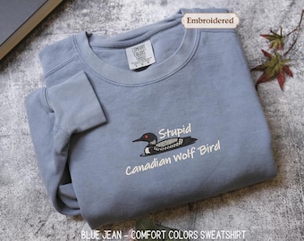 Stupid Canadian Wolf Bird Embroidered Sweatshirt, Team Hollanov Rivalry, Heated Hockey Romance Hoodie LGBT Gift