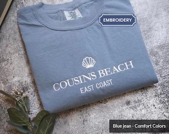 Trendy Coastal Beach shirt embroidered, Cousins Turned Pretty Summer Vibes, Beach Shirt, Vintage Beach Shirt, East Coast Beach, Summer Trip