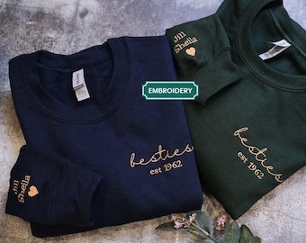 Custom Besties Sweatshirt, Custom Best Friend Gift, Personalized Besties Hoodie, BFF Gifts For Women, Best Friend Birthday Gift for Her