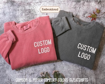 Custom Logo Embroidered Comfort Colors® Shirt, Personalized  Embroidery for Team, Business, Bridal Parties, Events, or Everyday Wear