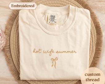 Hot Wife Summer Funny Newlywed Comfort Colors Tee | Bachelorette Party Cropped Tee | Honeymoon Top | Bride Era