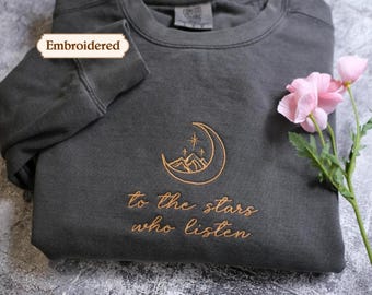 Embroidered ACOTAR, Minimalist Velaris Hoodie - Comfort Colors® Chest Quote, Bookish Gift, Personalized