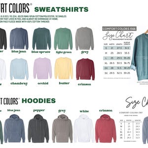 The image is a collage of various sweatshirts and hoodies in different colors, sizes, and styles, presented in a visually appealing manner.