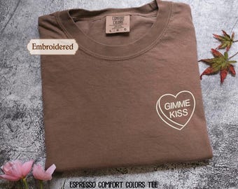 Embroidered Gimme Kiss shirt,  Cottage Bookish Hockey Romance Sweatshirt
