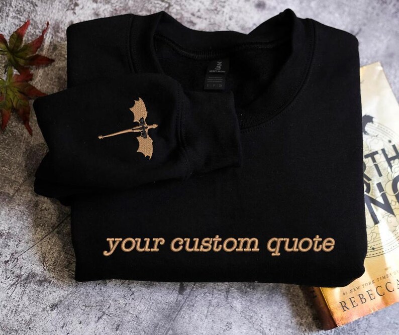 Custom Fourth Wing Quote Embroidered Shirt, Basgiath War College, Dragon Rider, Fantasy Reader gift, Romantasy shirt, reading shirt image 2